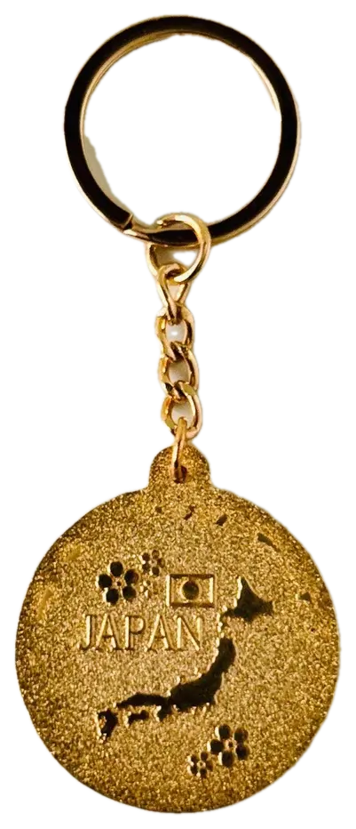 Gold Japan Map Keychain